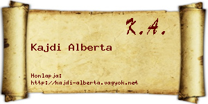Kajdi Alberta névjegykártya